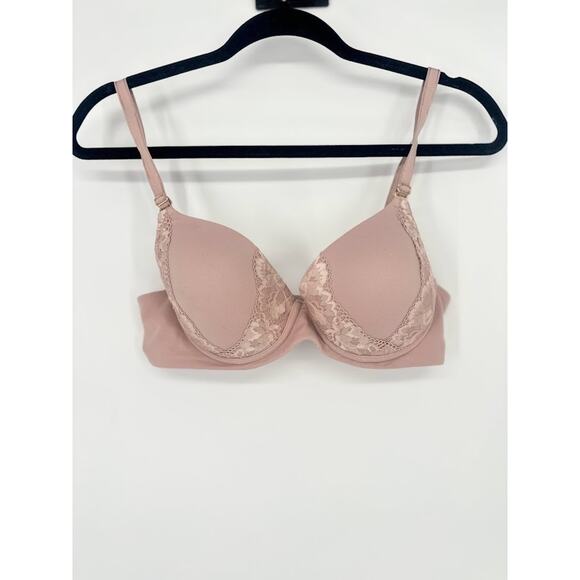 Soma Other - Soma 34C Bra Embraceable Perfect Coverage Underwire Lace Trim Padded Rose Pink